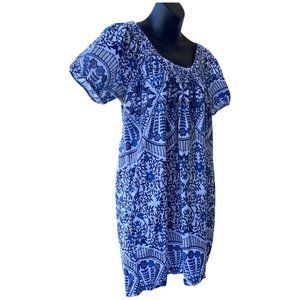 🌸4/$50🌸 Like New Blue and White Floral A-Line Mini Dress
